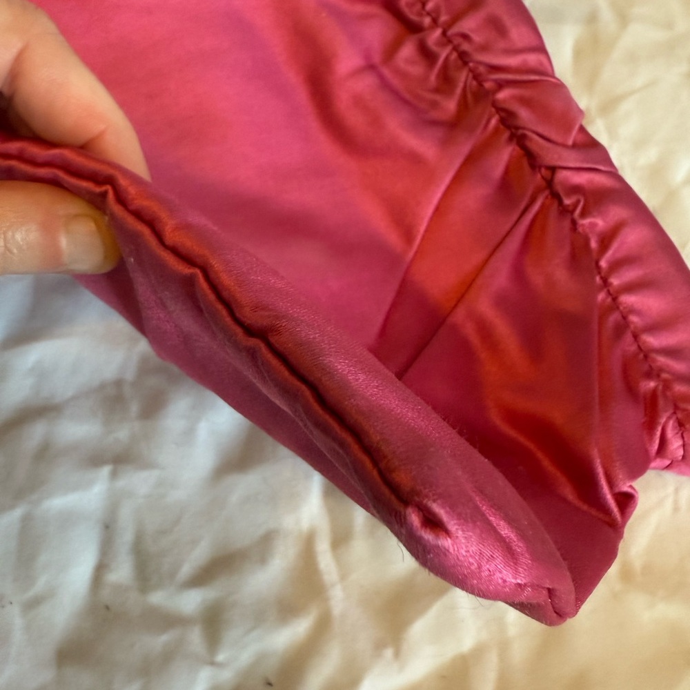 Prada Fuchsia Satin Pouch with Gold Accent - Picture 7 of 16